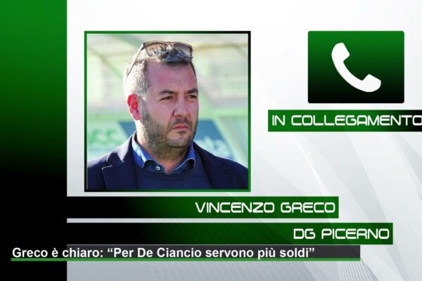 Greco avverte: “Per De Ciancio ci vogliono più soldi”